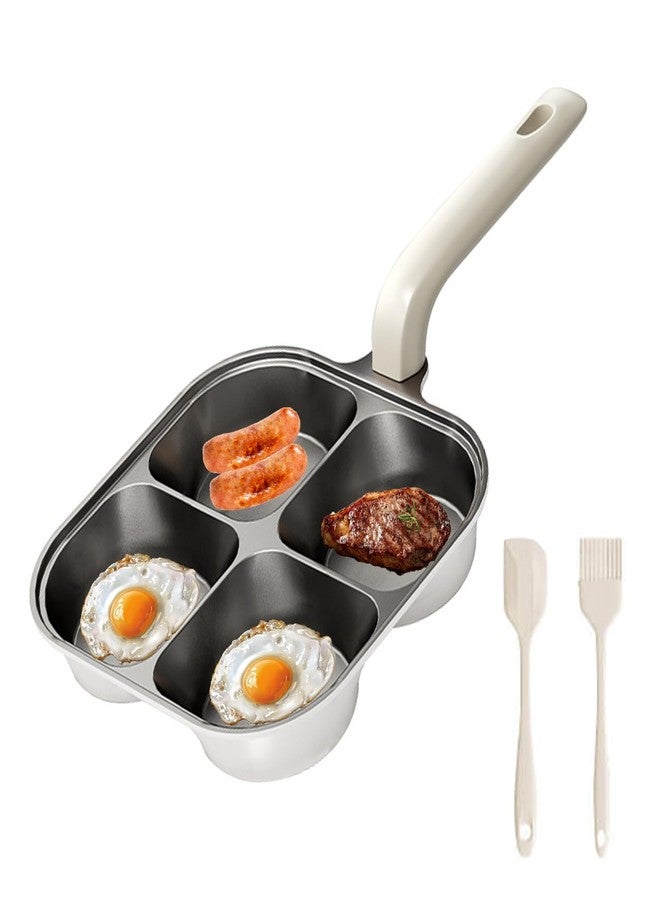 JUSTUP مقلاة بيض JUSTUP سعة 4 أكواب، غير لاصقة، مصنوعة من السيراميك التيتانيوم الصحي، مناسبة لجميع أنواع المواقد، مزودة بمقابض مقاومة للحرارة وقابلة للرفع، سهلة التنظيف، خالية من حمض البيرفلوروكتانويك (أسود). - Image 1